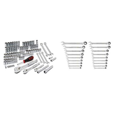 1/4 in. and 3/8 in. SAE/Metric Tool Set with Ratcheting Wrenches (124-Piece)