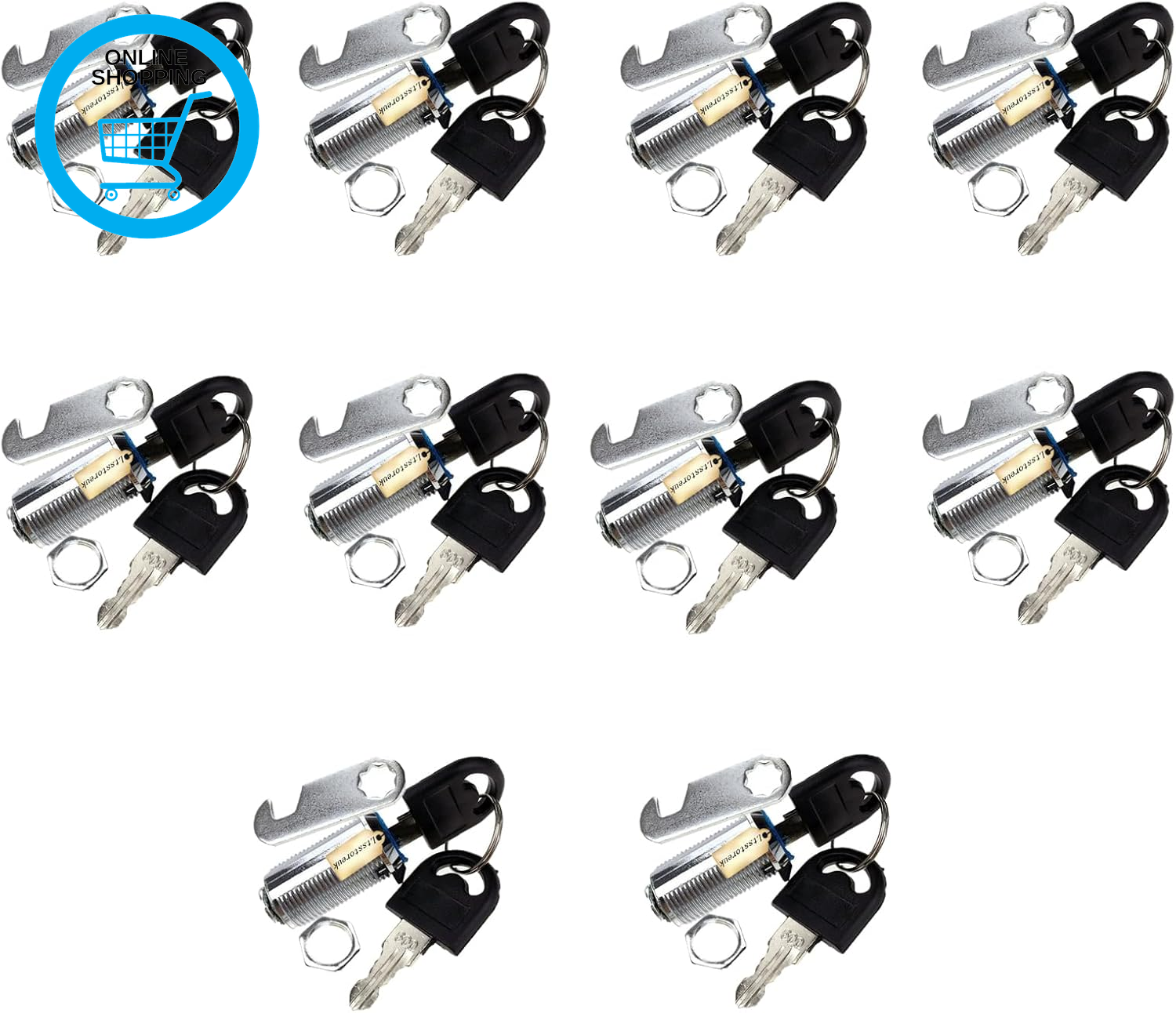 10Pack Security Mailbox Lock Cabinet Drawer Cupboard Cam Lock 30Mm with 20 Keys,