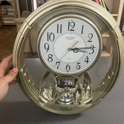 #ad #ad Rhythm Small World 4MH746 Musical Wall Clock Gold 12 Melodies Quartz Analog $139.99