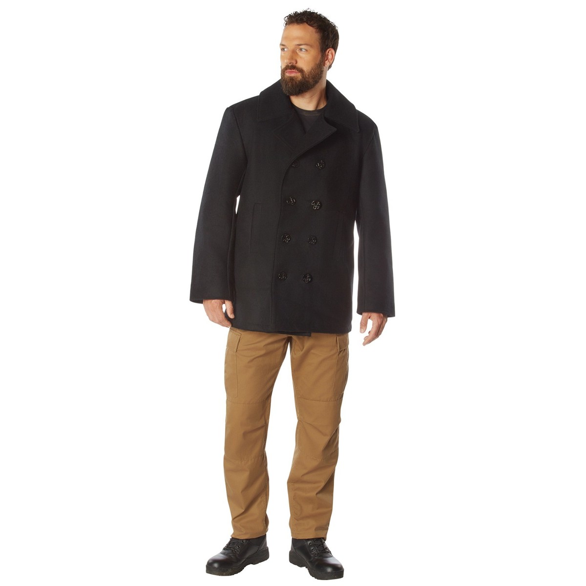 US Navy Type Black Or Navy Blue Wool Blend Peacoat - Great