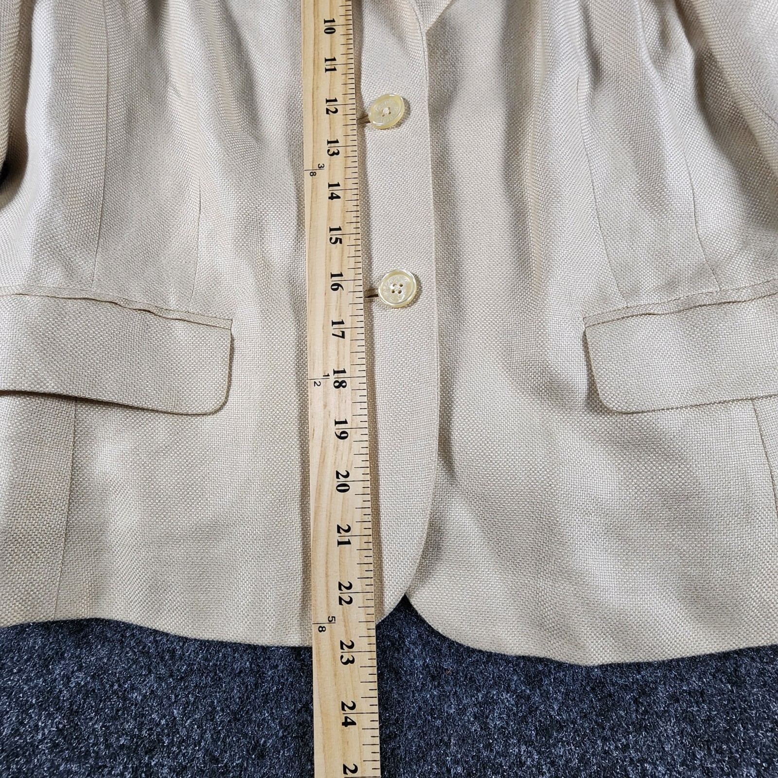 Brooks Brothers 346 Jacket Blazer Women's 10 Beige Linen Rayon Peak Lapel thumbnail 10