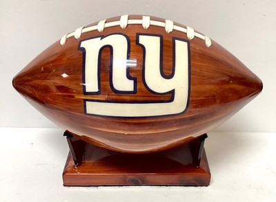 Handcrafted Custom New York Giants Wooden Football