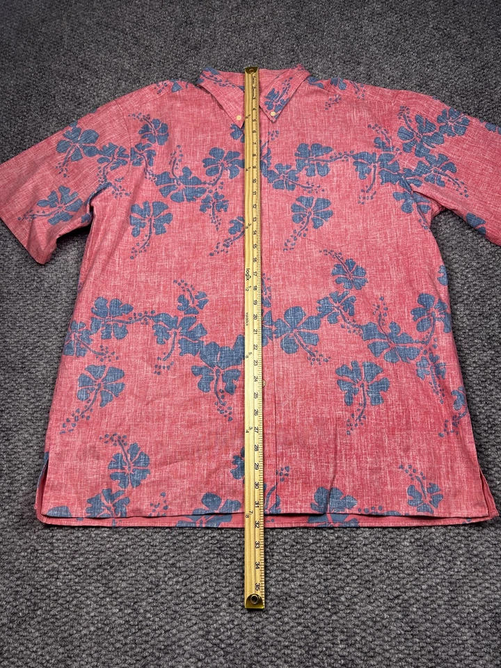 Reyn Spooner Shirt Mens XL Red Blue Hawaiian Floral Button Down Aloha Casual - Image 3 of 4