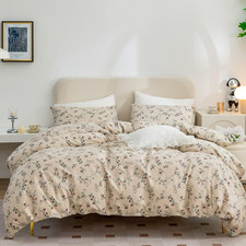 Floral King Duvet Cover, 100 Cotton 3 Pieces Floral Bedding Set, Garden Vintage