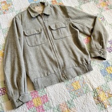 Vintage 40s/50s Penney's Grey Wool Sport Talon Zip Front Rockabilly Ricky Jacket