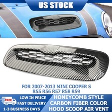For 07-13 Mini Cooper S R55 R56 R57 R59 Carbon Fiber Look Hood Scoop Air Vent Us