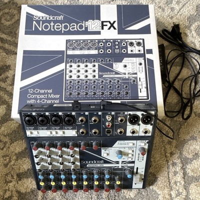 Soundcraft Notepad-12FX 12-Channel USB Compact Mixer w/ Effects, Phantom