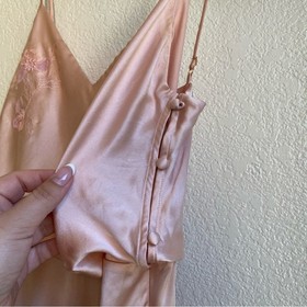 Agent Provocateur Edenn Silk Embroidered Peach Pink Blush Chemise Slip Dress