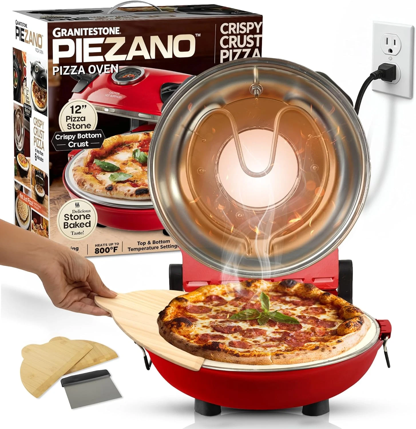 Granitestone 12" Electric Pizza Oven for Perfect Pizzeria-Style Crust at Home
Opens in a new window