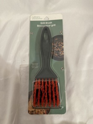 Culinary Elements Grill Brush Black Red Nylon Bristles with Scraper