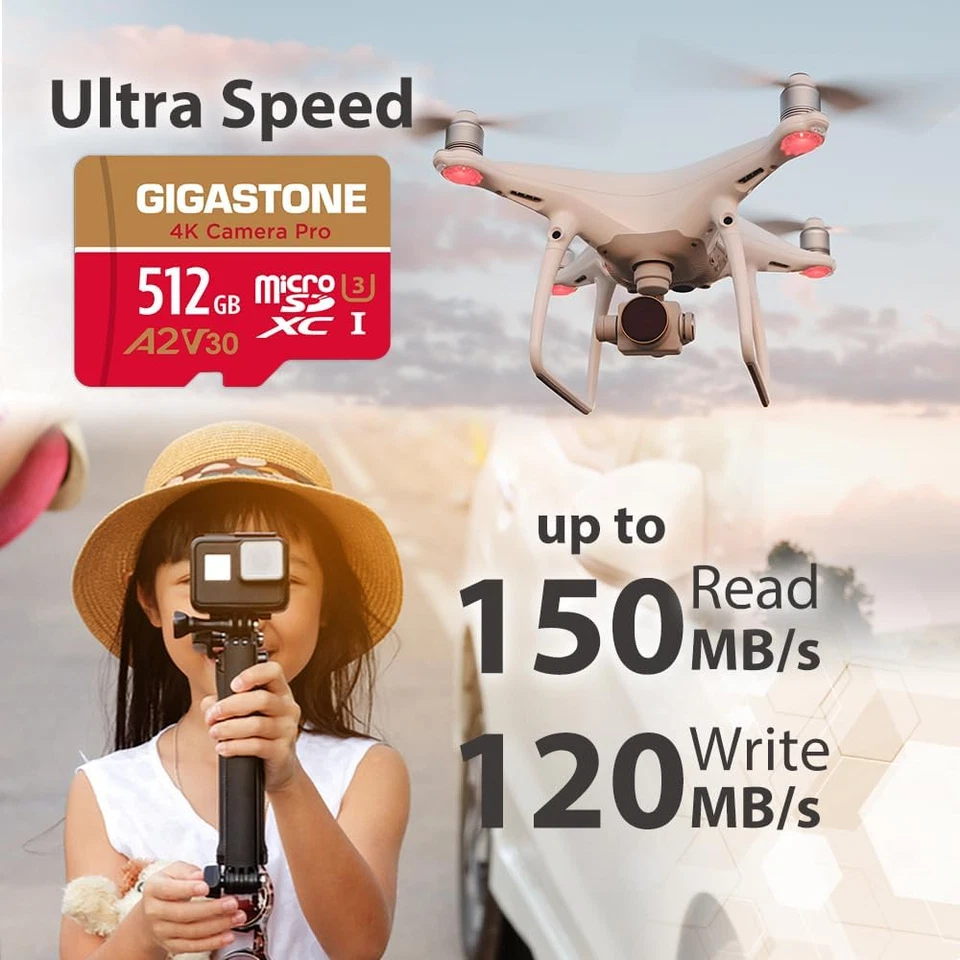 [5-Yrs Free Data Recovery] GIGASTONE 512GB Micro SD Card, 4K Camera Pro, A2 V30 - Image 2 of 4