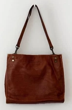 American Leather Co. Lenox Triple Entry Satchel Soft Pebbled Brass Hardware