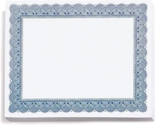Traditional Blue Standard Certificate Paper, Blue Border, 8.5 X 11 Inch, 28Lb Pa