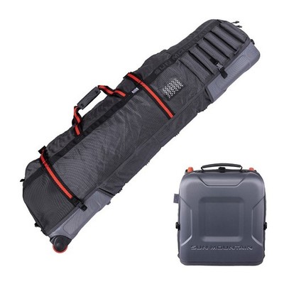 Sun Mountain Kube Travel Cover - Wheeled Golf Flight Bag 2025 - Steel Black Red