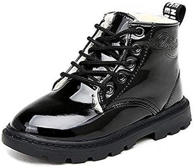 Children's Boots Girls Boots Winter Snow Boots Painted, Black, EUR 23