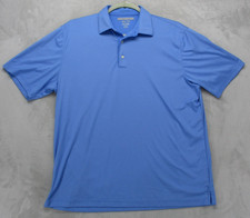 Greg Norman ML75 Polo Shirt Mens XL Blue Solid Play Dry Golf Stretch Performance