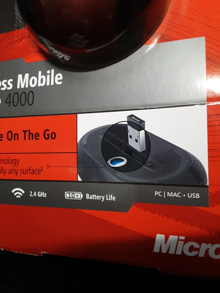 Microsoft Mobile Wireless Mouse 4000 Blue Track NEW FACTORY SEALED - Image 4 of 4