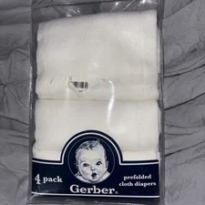 Gerber Prefolded Cloth Diapers  4 pack new 
