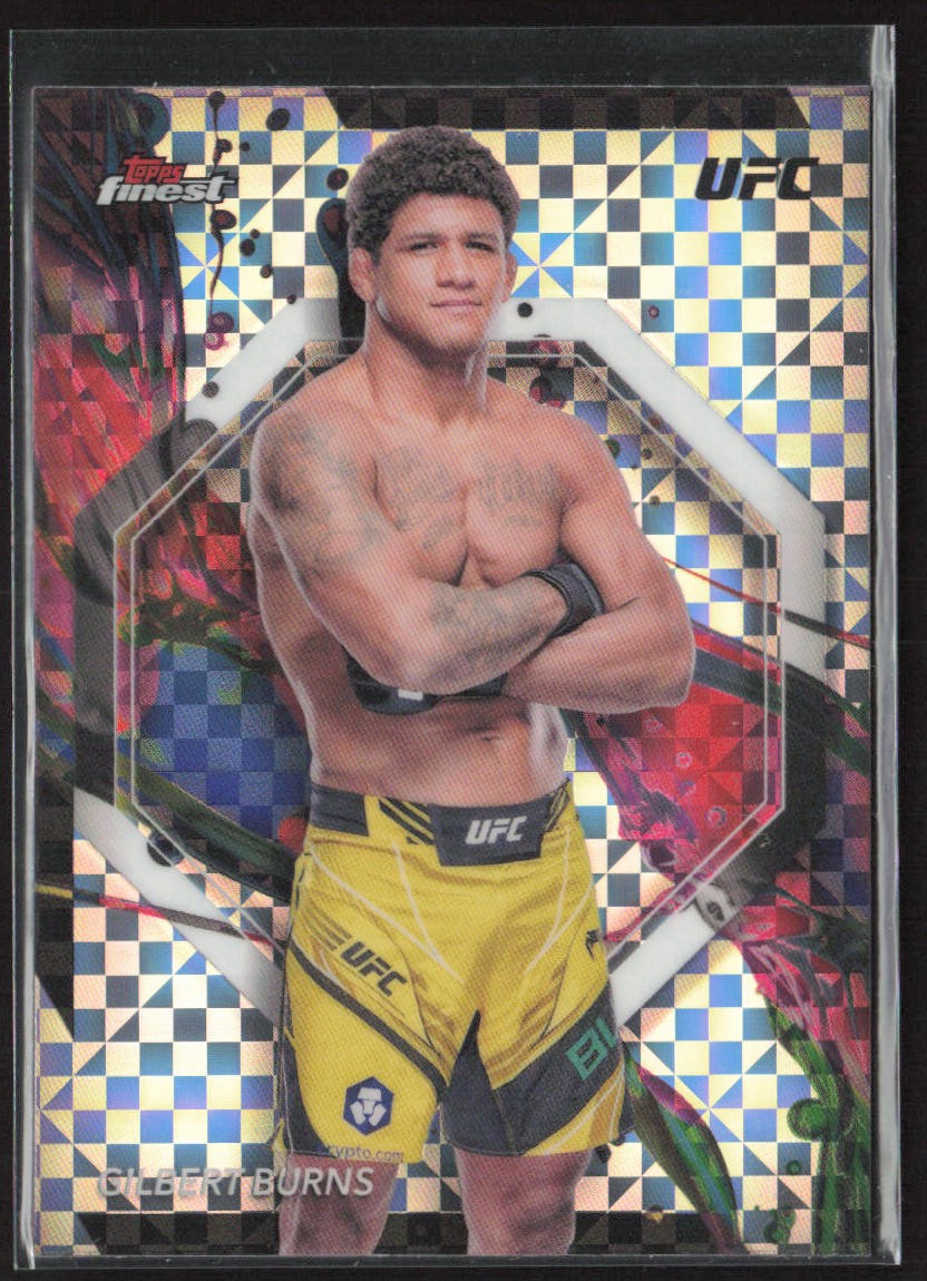 2024 Topps Finest UFC #68 Gilbert Burns Checkerboard Refractors