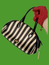 Vintage Moschino Black and Cream Striped bowl...