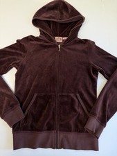 Vintage Y2K Juicy Couture Womens SM PLUM Velour Zip-Up Hoodie EUC