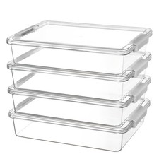 Vtopmart 6 Qt Plastic Storage Bins with Lids, Clear Sensory Bins, Arts Crafts...