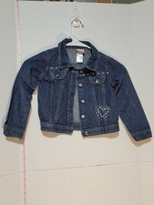 nannette size 5 jean jacket for girls with heart design and gems RN 16435