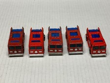 HOT WHEELS FIRE EATER FIRE TRUCKS X5. DARK RED/RED/BLACKWALLS,HONG KONG/MALAYSIA