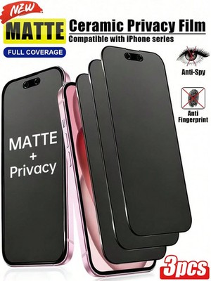 3er Pack matte keramische Anti Spionage Bildschirmschutzfolie für Billig24