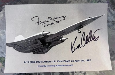 A-12 Blackbird Article 121 Signed Postcard