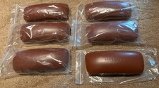 Longchamp Paris Brown Leather Hard Shell Sunglasses Glasses Case Lot Of 6