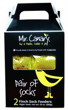 Yellow 'Pair of Socks' Finch Sock Feeders, 2pk, Seed-Filled All-Season Feeder...