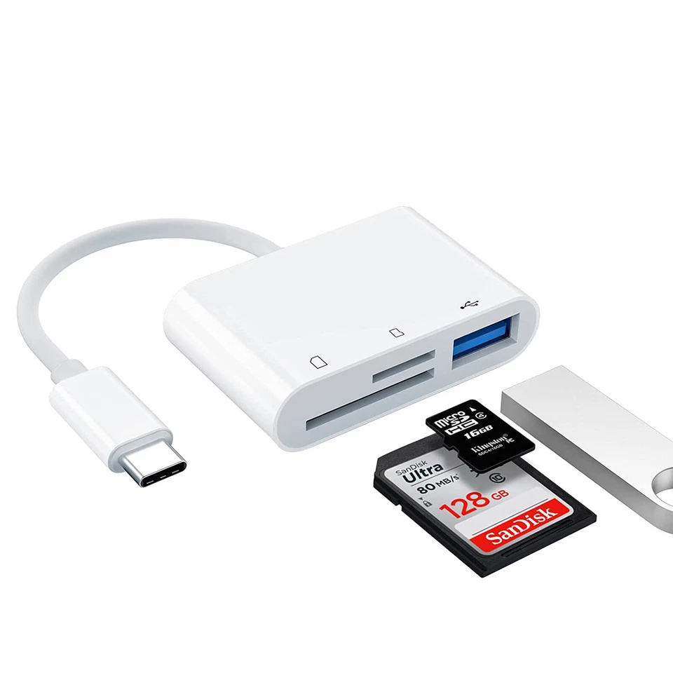 3in1 USB Stick, SD Card Reader, Micro SD to Type C OTG Adapter for SDHC SDXC TF - Image 3 of 4