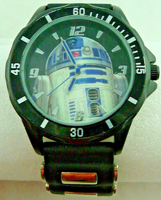 R2D2 Edelstahl Uhr STAR WARS SIEHE FOTOS GEBRAUCHT (01)