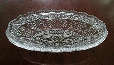 EAPG Indiana Glass Co No. 156; Horsemint Oval Relish Dish 8 3/8" 1915