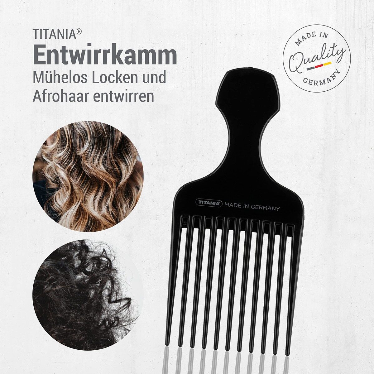 JAWUZ Lockenkamm Für Afro & Lockiges Haar – 2 Stück, Sanftes Styling Ohne Brechen, Mit Ergonomischem Griff