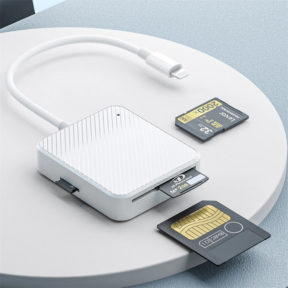 Portable 4 in 1 USB-C SmartMedia M2 SD XD Card Reader Adapter For iPhone ipad - Image 3 of 4