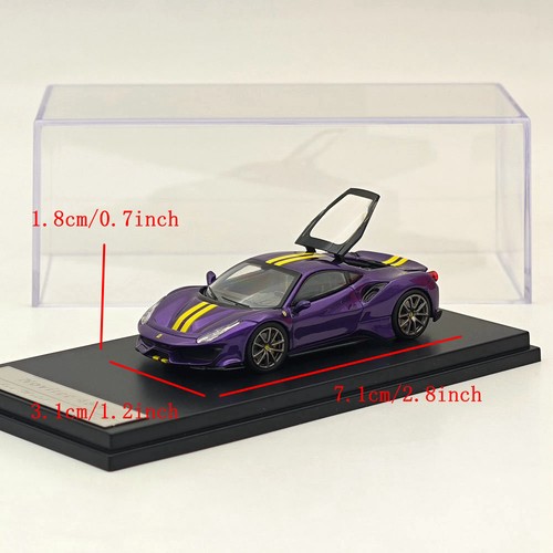 1:64 Ichilan Ferrari Novitec 488 Pista Purple Super Racing Sports Model Diecast - Picture 8 of 8