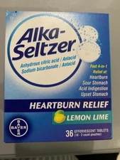 Alka-Seltzer Effervescent Tablets Lemon Lime 36 Tabs
