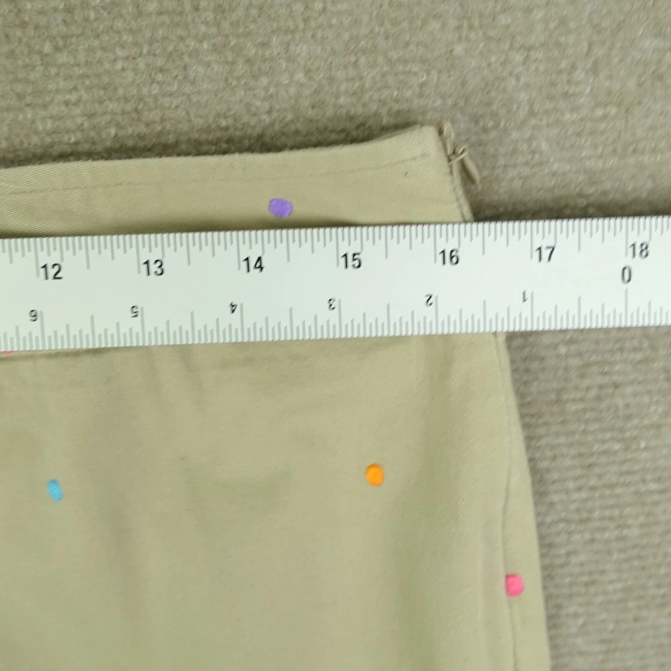 Falda Rafaella Mujer 12 Petite Beige Tostado Lunares Sobre la Rodilla Línea A Foto 2 de 4