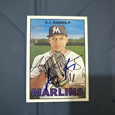 2016 Topps Heritage A.J. RAMOS Signed Card autograph MARLINS