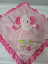 Carters One Size Love Me Lovey Elephant Cuddly Security Blanket Satin Ruffle