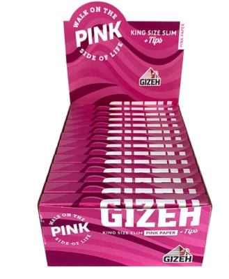 Gizeh PINK King Size Slim 26 Hefte à 34 Papers + Tips