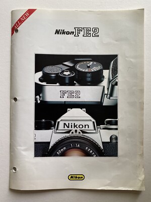 1983 Nikon FE2 35mm Film, Vintage Camera Dealer Brochure