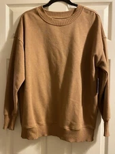 Womens So Good For Life Sweatshirt Tan NWT Small