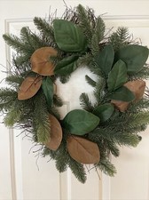 Artificial Magnolia Door Wreath Pine Leaf Holidays Green 20
