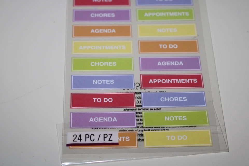 Sticko Autocollant Multi Color Planner Labels 24PC Note Chores ToDo Scrapbooking - Image 4 of 4