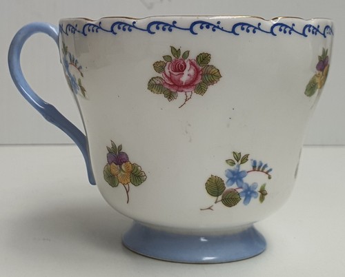 Shelley China Roses Pansies & Forget-Me-Nots Tea Trio Pn13518 c1940-66 England - Picture 9 of 13