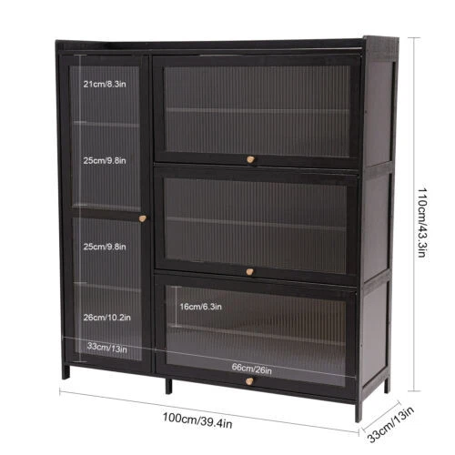 Bambú Zapatos Gabinete Zapatos Organizador de Almacenamiento con Puertas Zapatos Gabinete de Almacenamiento Foto 2 de 4