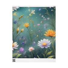 Wildflowers Gift Wrapping Paper, Floral Gift Wrap, Present Roll, Gift Packaging